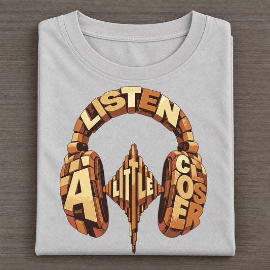 Headphone Pulse Letter Sculpture Classic T-shirt – Grey