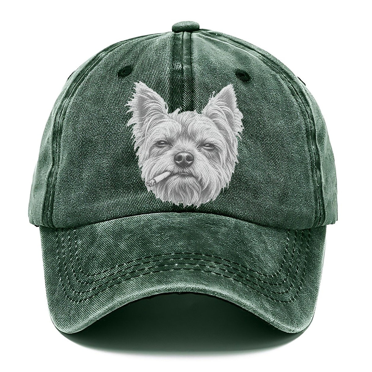 Yorkshire Terrier A Lit Cigarette Smoking Dogs Smoking Dogs Portraits Classic Cap – Forest Mist