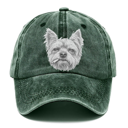 Yorkshire Terrier A Lit Cigarette Smoking Dogs Smoking Dogs Portraits Classic Cap – Forest Mist
