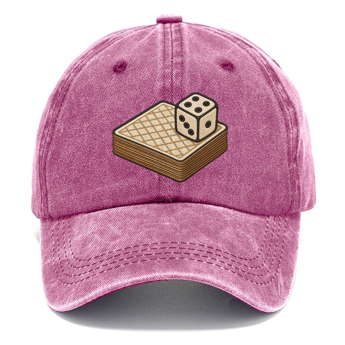 Face Down Card Deck With A Die On Top Board Games Classic Cap – Dusty Rose