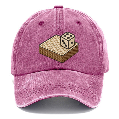 Face Down Card Deck With A Die On Top Board Games Classic Cap – Dusty Rose
