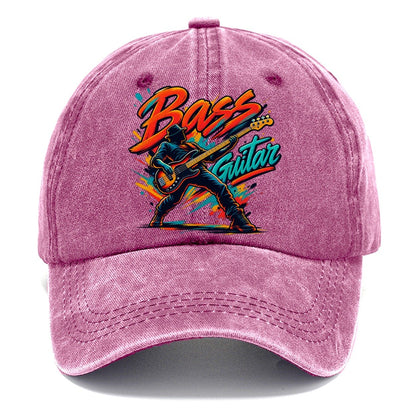 Bass Guitar Wordmark Music Instruments Classic Cap – Dusty Rose