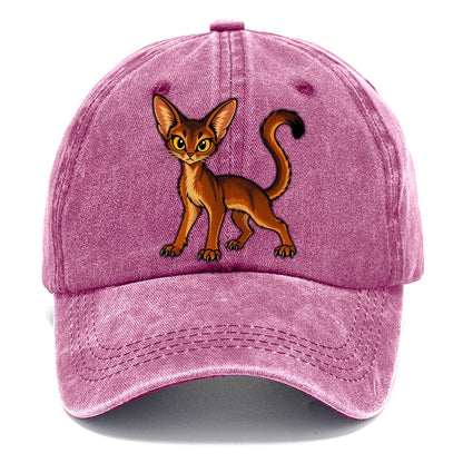 Abyssinian Alert Peeking Cats Classic Cap – Dusty Rose