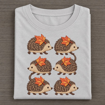 Hedgehogs With Leaves Single File Classic T-shirt – Grey