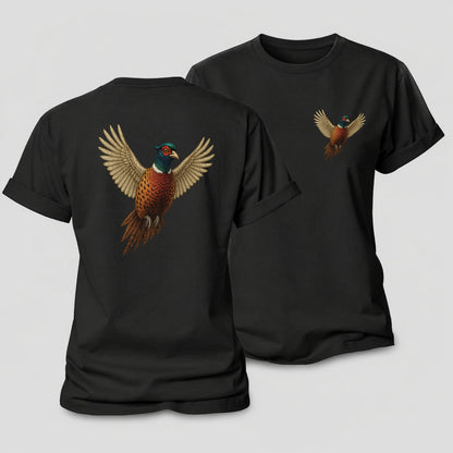 Pheasants Flight Collection Women's Cotton T-Shirt – Black