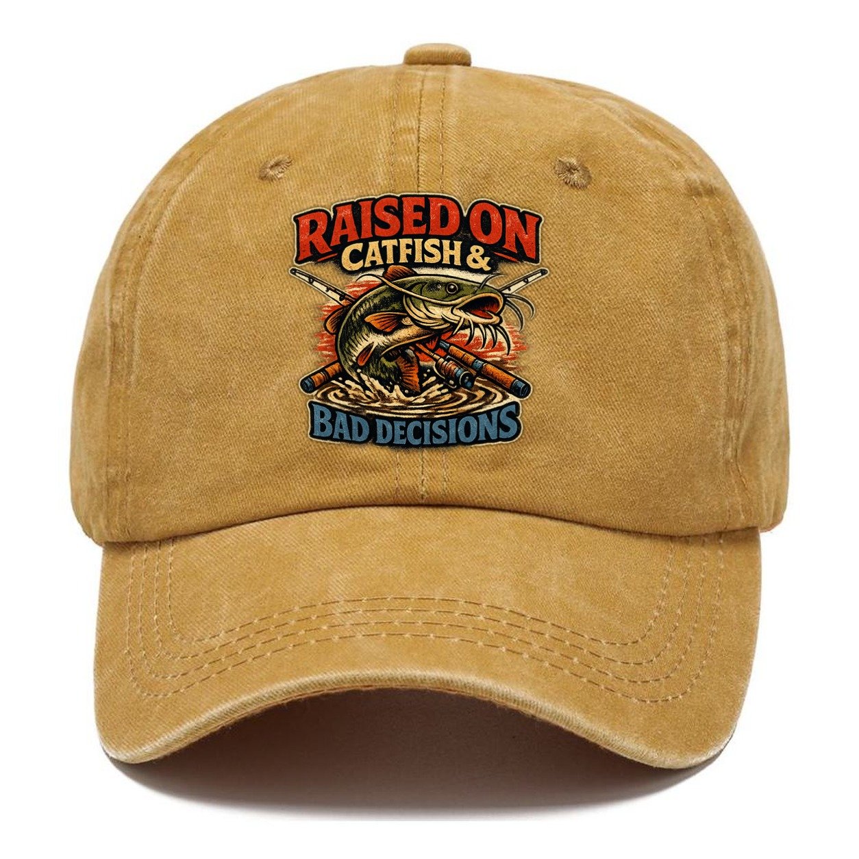 Raised On Catfish And Bad Decisions Classic Cap – Golden Harvest