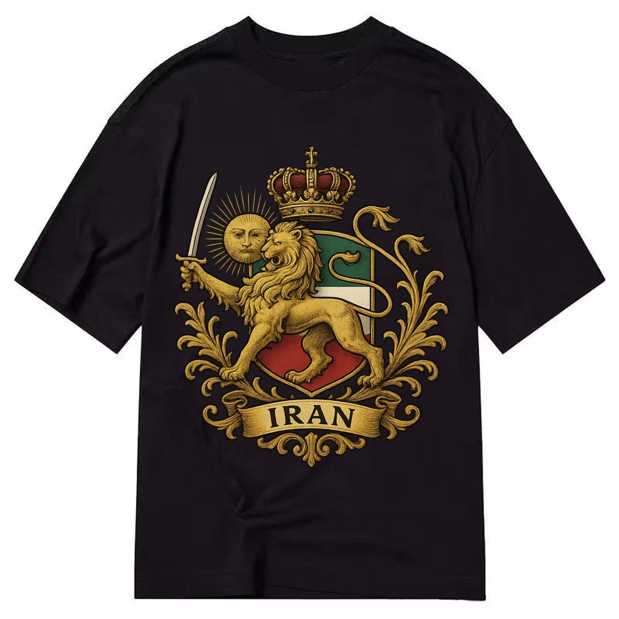 Royal Iran Coat Of Arms Classic T-shirt – Black