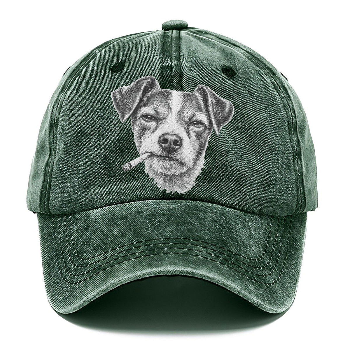 Jack Russell Terrier A Loosely Hand Rolled Cigarette Smoking Dogs Smoking Dogs Portraits Classic Cap – Forest Mist