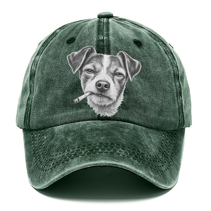 Jack Russell Terrier A Loosely Hand Rolled Cigarette Smoking Dogs Smoking Dogs Portraits Classic Cap – Forest Mist
