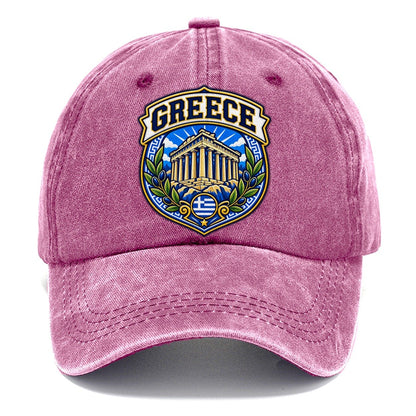 Greece Retro Badge Country Logos Classic Cap – Dusty Rose