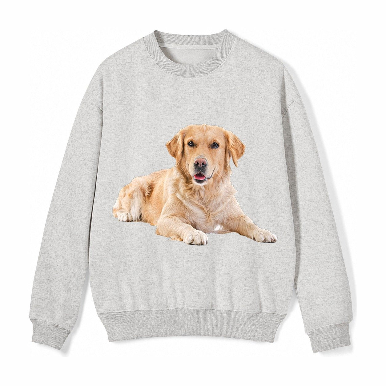 Golden Retriever Laying Dow Fleece Sweatshirt – Light Gray