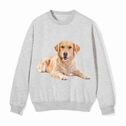 Golden Retriever Laying Dow Fleece Sweatshirt – Light Gray
