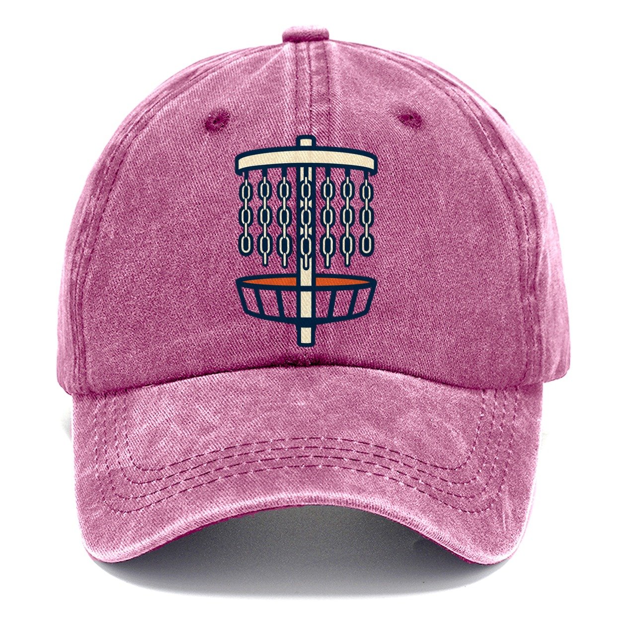 Chain Link Silhouette Disc Golf Classic Cap – Dusty Rose