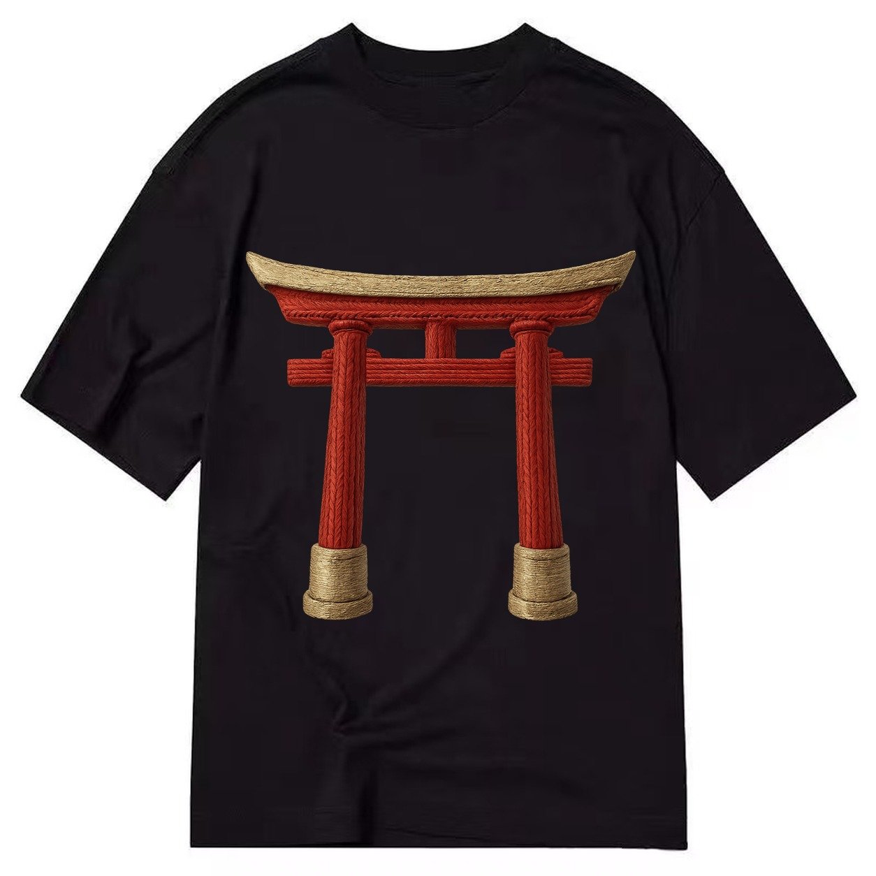 Japanese Torii Gate Shrine Entrance Red Thread Spiritual Gat Classic T-shirt – Black