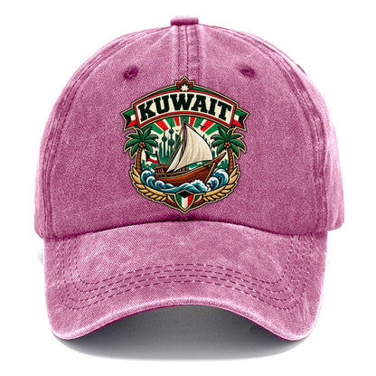 Kuwait Retro Badge Country Logos Classic Cap – Dusty Rose