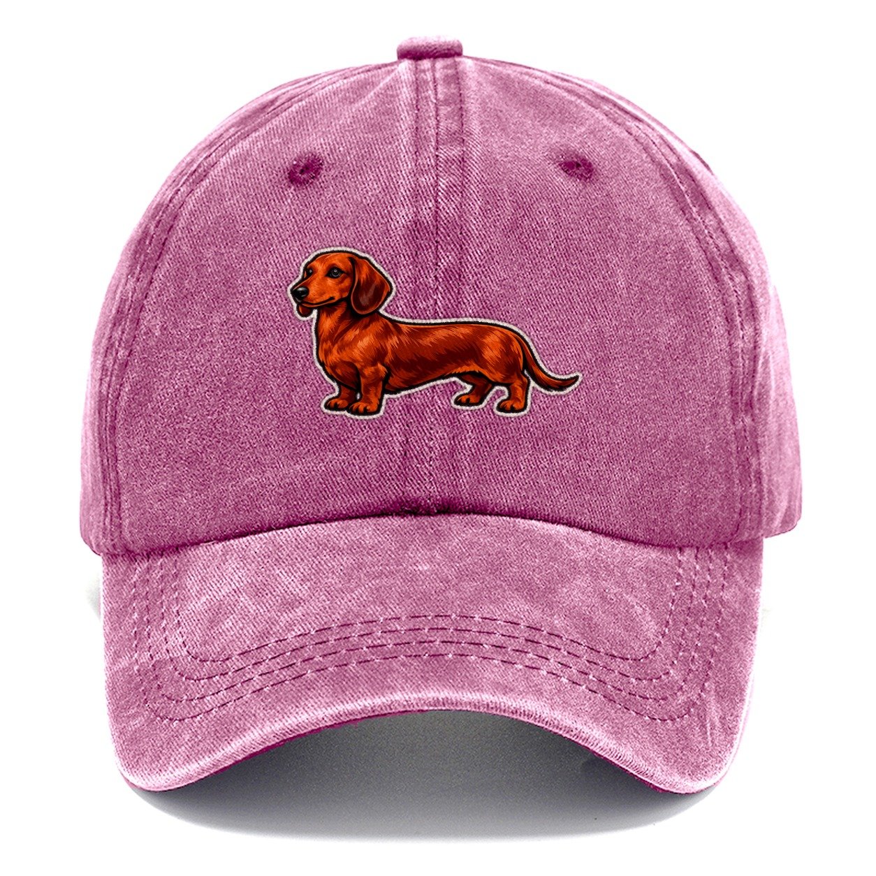 Red Smooth Dachshund Classic Cap – Dusty Rose