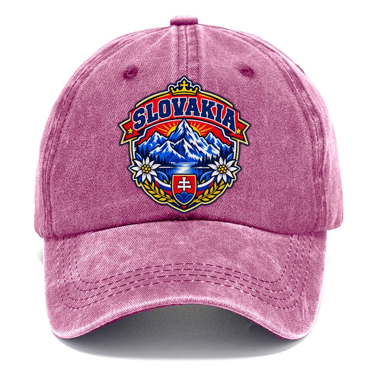 Slovakia Retro Badge Country Logos Classic Cap – Dusty Rose