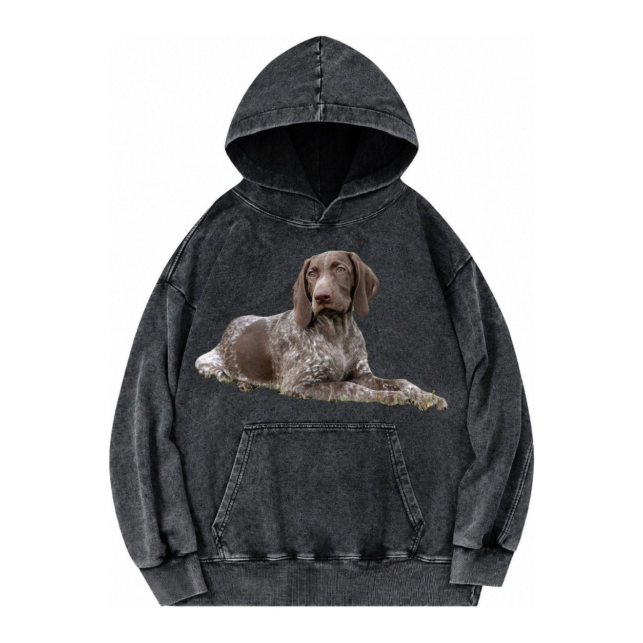 German Shorthaired Pointer 2 Vintage Washed Hoodie – Black