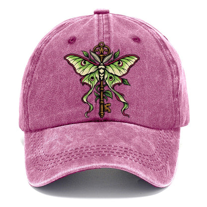 Luna Moth Over An Iron Key Witch Magic Classic Cap – Dusty Rose