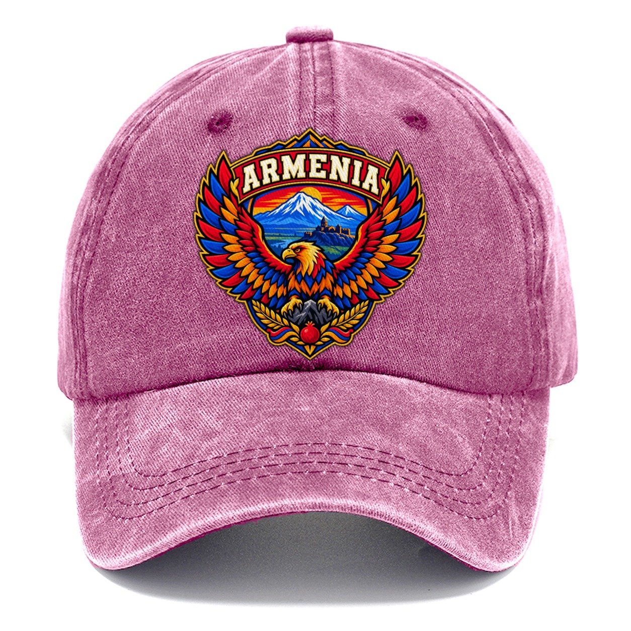 Armenia Retro Badge Country Logos Classic Cap – Dusty Rose