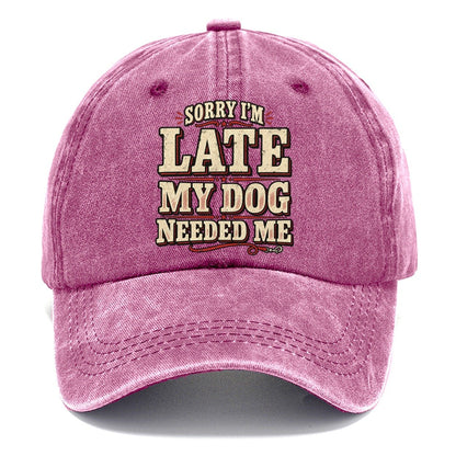 Sorry I M Late My Dog Needed Me American Wit Classic Cap – Dusty Rose