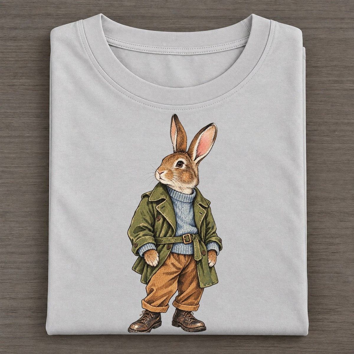 Cottontail Rabbit Wardrobe Portrait Wild Wardrobe Portraits Classic T-shirt – Grey
