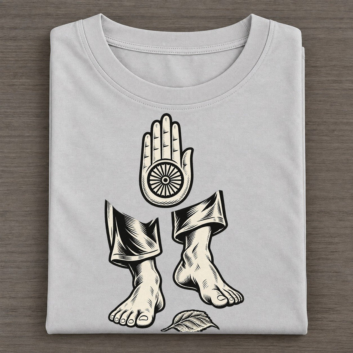 Jain Careful Walking World Faiths Ink Figures Classic T-shirt – Grey