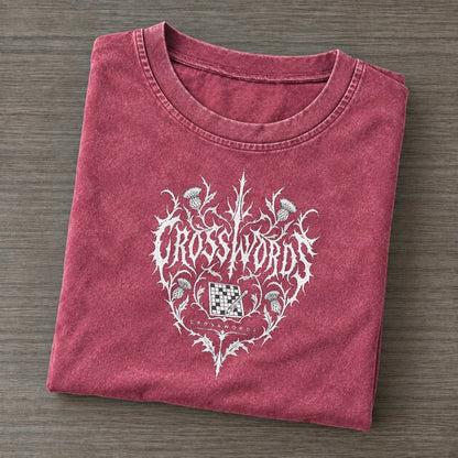 Crosswords Unreadable Feelings Vintage T-shirt – Raspberry