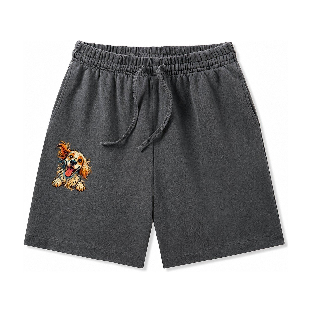 English Springer Spaniel Washed Shorts – Dark Gray