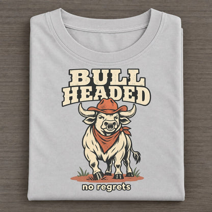 Bull Headed Cowboy Critters Classic T-shirt – Grey