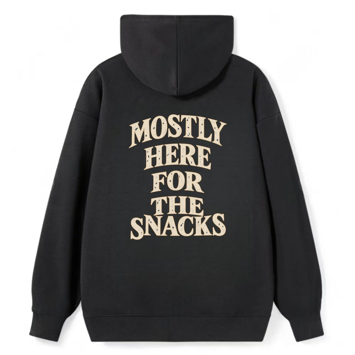 Mostly Here For The Snacks Quiet Statements Classic Pullover Hoodie – Black