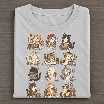 Art Studio Cat Club Classic T-shirt – Grey
