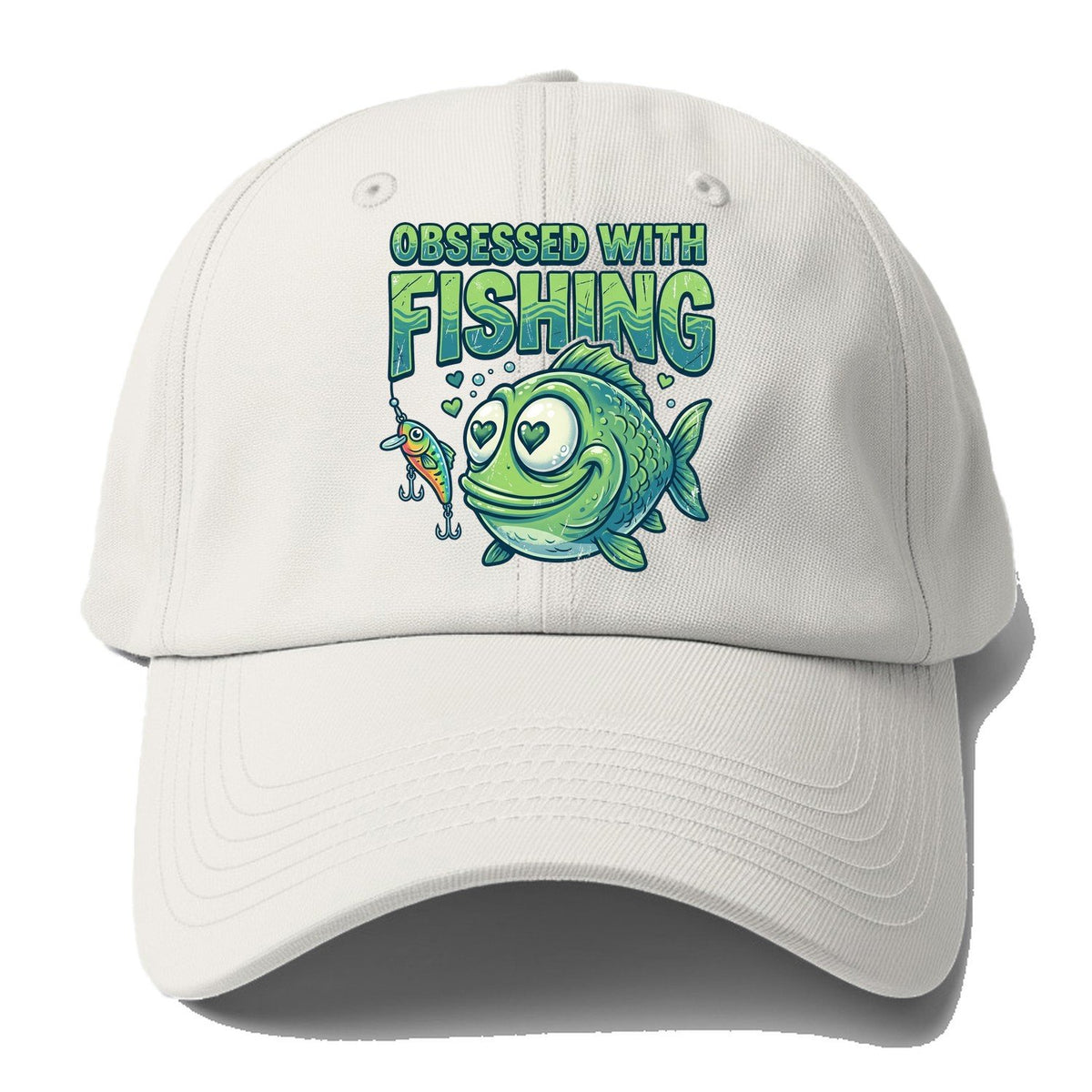 Obsessed With Fishing Baseball Cap – Off White
