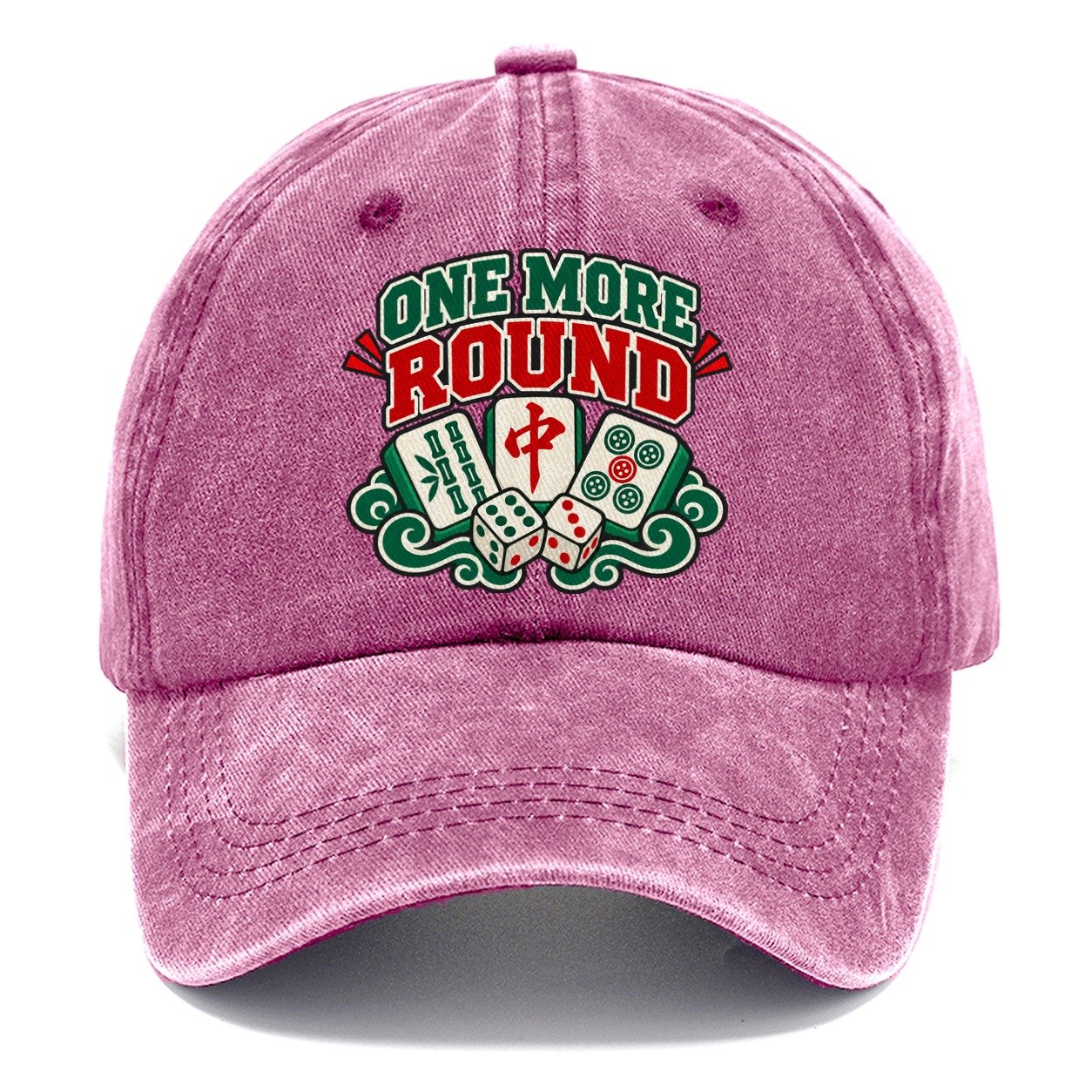 One More Round Mahjong Game Night Classic Cap – Dusty Rose
