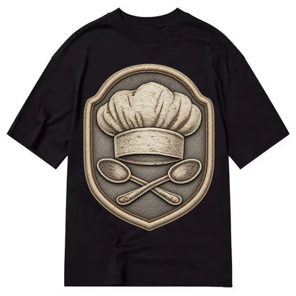 Cooking Chef Hat Toque Blanche With Crossed Spoons In Classic T-shirt – Black