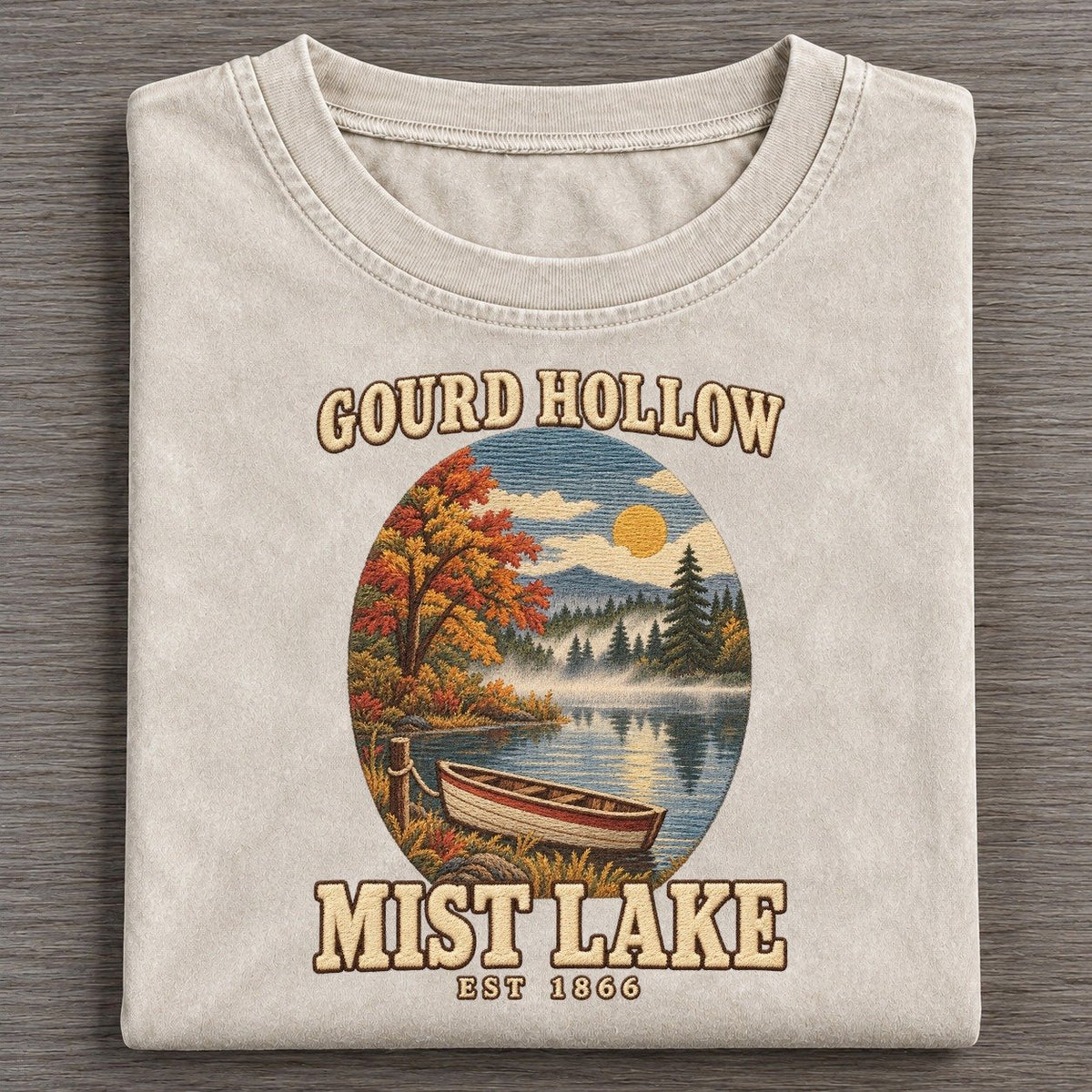 Mist Lake Gourd Hollow Vintage T-shirt – Off White
