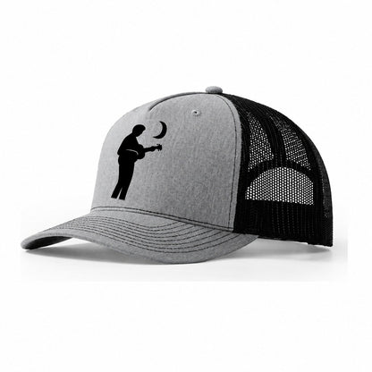Guitarist Playing Acoustic Under Moonlight Trucker Hat – Sport Grey-Black