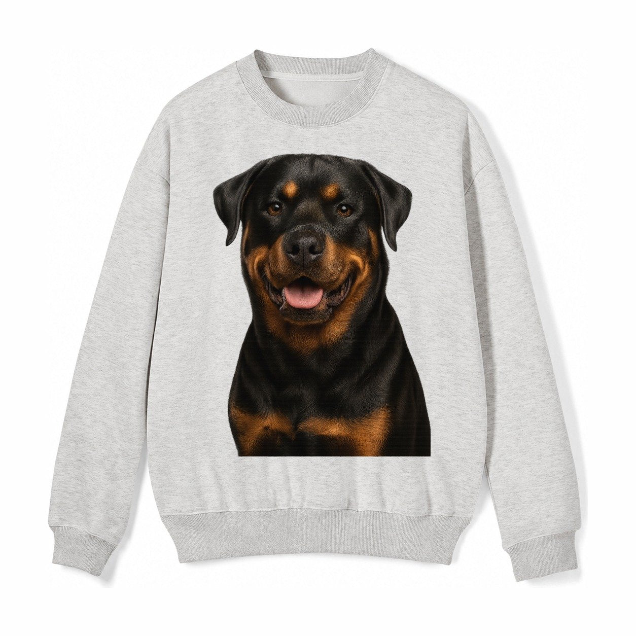 Rottweiler Powerful Guardian Fleece Sweatshirt – Light Gray