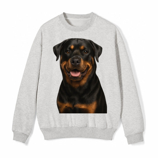 Rottweiler Powerful Guardian Fleece Sweatshirt – Light Gray