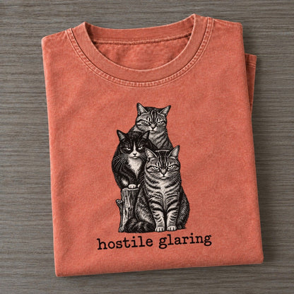 Hostile Glaring Collective Nouns Vintage T-shirt – Terracotta