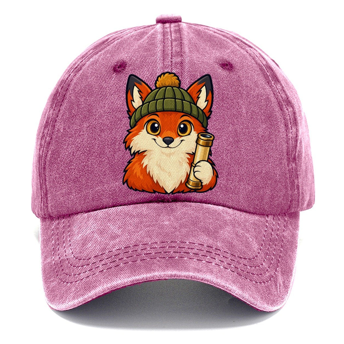 Stargazing Fox In A Beanie Astronomy And Stargazing Classic Cap – Dusty Rose