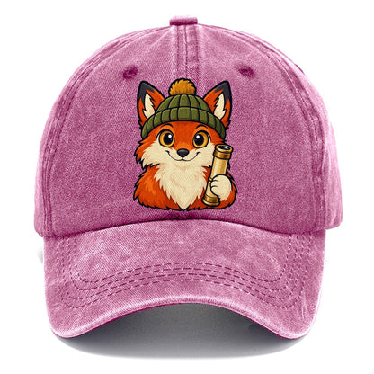 Stargazing Fox In A Beanie Astronomy And Stargazing Classic Cap – Dusty Rose