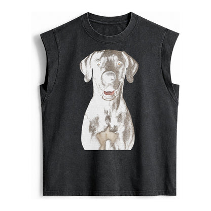 Great Dane Gentle Giant Noble Heart Vintage Washed Tank – Black