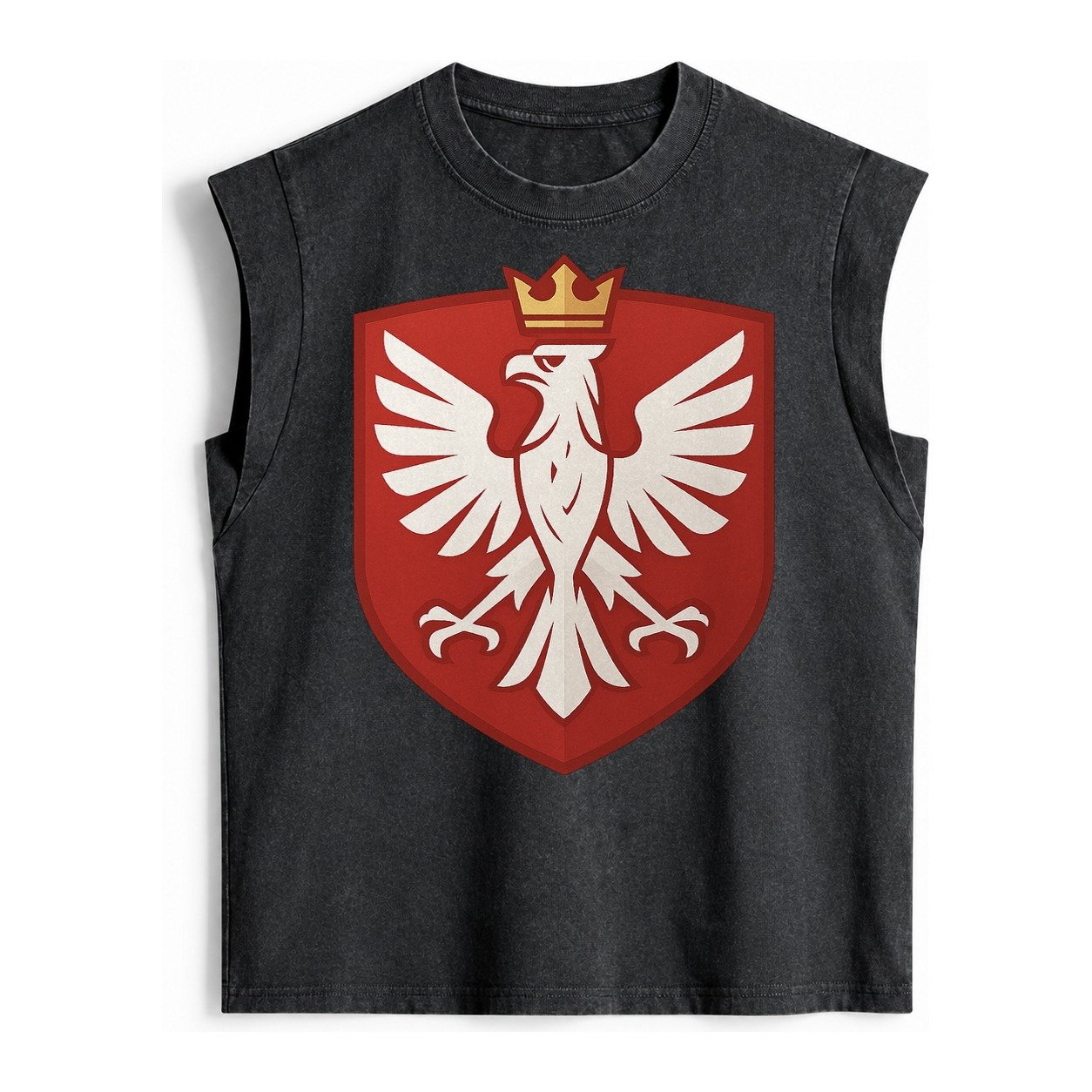 Poland White Eagle Vintage Washed Tank – Black