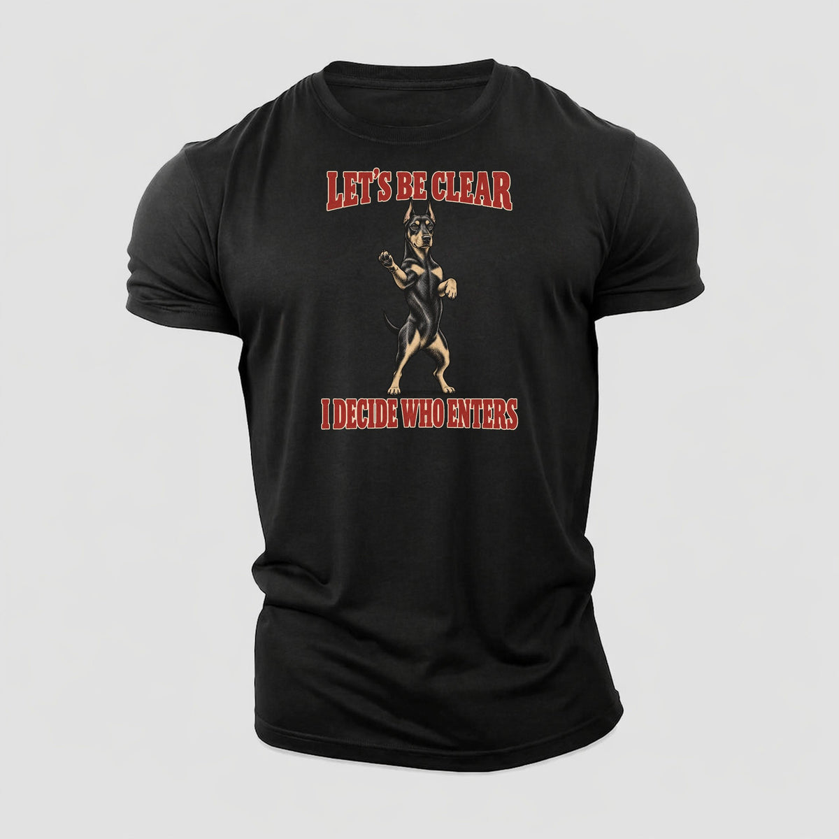 Doberman Pinscher Dog Declarations Cotton T-Shirt – Black