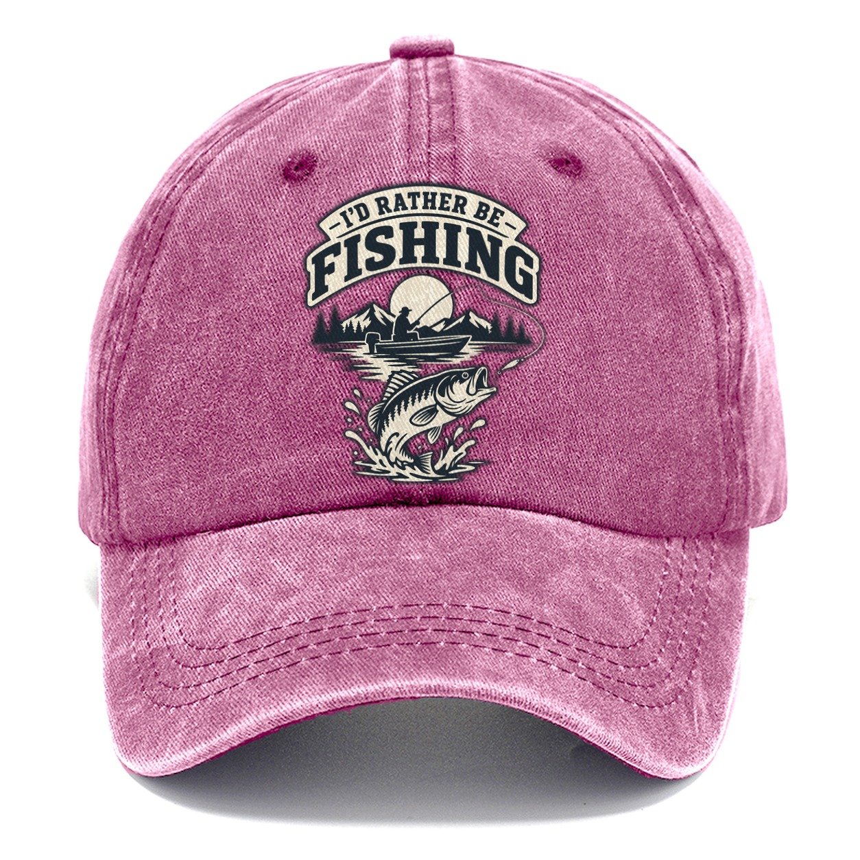 Rather Be Fishing Fishing Elegant Classic Cap – Dusty Rose