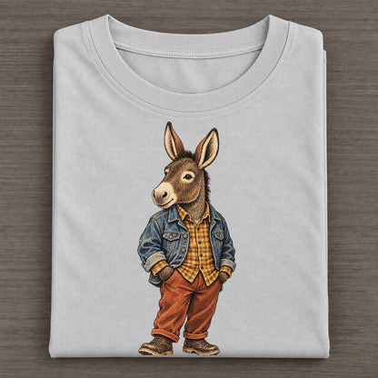 Donkey Wardrobe Portrait Wild Wardrobe Portraits Classic T-shirt – Grey