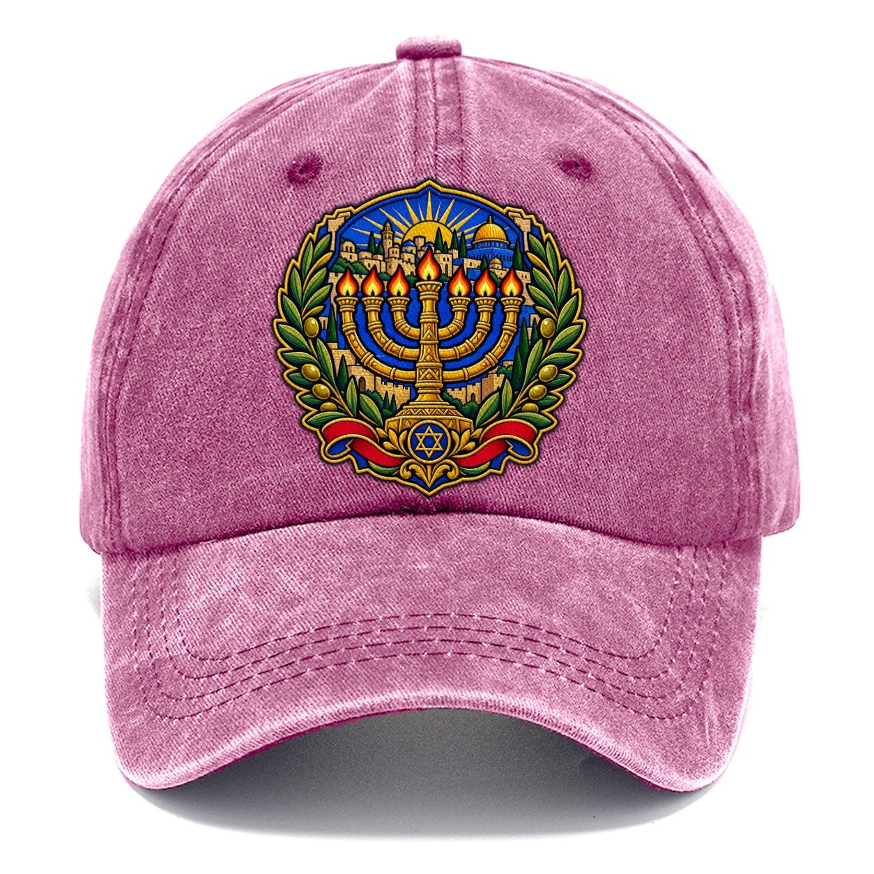 Temple Menorah Jerusalem Classic Cap – Dusty Rose