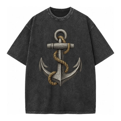 Anchor And Rope Vintage T-shirt – Black