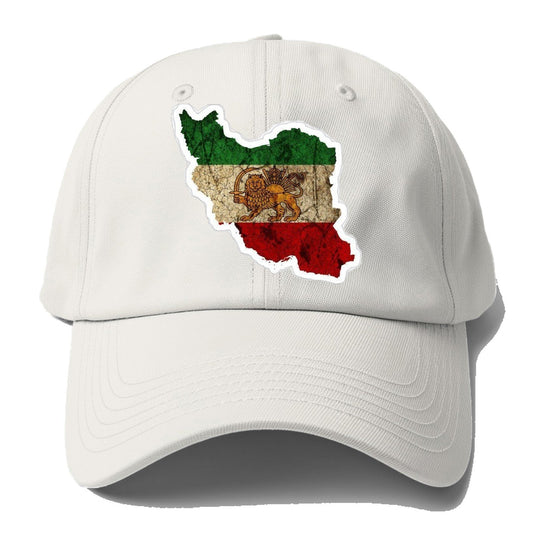 Iran Map Sticker Baseball Cap – Off White